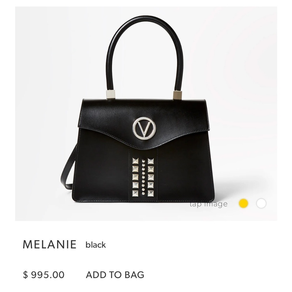 NWT Valentino Black Shoulder Bag crossbody with Gold Accents - Picture 2 of 9